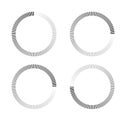 Progress, steps, phases indicator. Preloader, buffer shape. Circle, circular loading icon