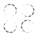 Progress, steps, phases indicator. Preloader, buffer shape. Circle, circular loading icon