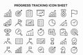 Progress Tracking Vector Icon Set for Learning Progress Monitoring Student Achievement Royalty Free Stock Photo