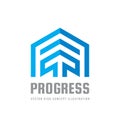 Progress - vector sign template concept illustration. arrow creative sign. Growth business trend symbol. Graphic design element. Royalty Free Stock Photo