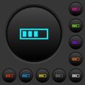 Progressbar dark push buttons with color icons Royalty Free Stock Photo