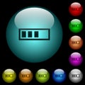 Progressbar icons in color illuminated glass buttons Royalty Free Stock Photo