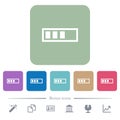 Progressbar flat icons on color rounded square backgrounds