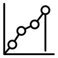 Progression data icon, outline style