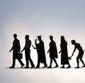 Progression of man mankind from ancient to modern Royalty Free Stock Photo