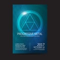 Progressive metal music festival sound poster. Electronic club fun music. Musical event disco trance sound. Night party invitation