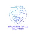 Progressive muscle relaxation blue gradient concept icon