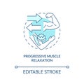 Progressive muscle relaxation turquoise concept icon Royalty Free Stock Photo