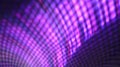 Progressive rhythmic purple shaded light layers seen through a net fence pattern