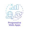 Progressive web apps blue gradient concept icon