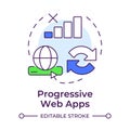 Progressive web apps multi color concept icon