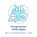 Progressive web apps soft blue concept icon