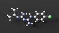 proguanil molecule, molecular structure, miscellaneous antimalarials, ball and stick 3d model, structural chemical formula with