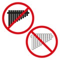 Prohibited barcode Vector symbol. No scanning allowed sign. Red circle ban on barcodes. Secure package icon.
