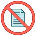 Prohibited Document Icon Representing Restricted Access or Banned Content Royalty Free Stock Photo