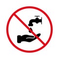 Prohibited Drink Non Potable Water. Do Not Use Tap Danger Drink Red Stop Circle Symbol. No Allowed Toxic Liquid Sign Royalty Free Stock Photo