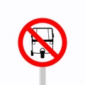 Three wheeled vehicles are prohibited