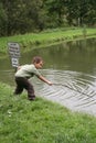 Prohibited fishing at a pond