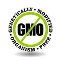 Prohibited genetically modified icon, non GMO free vector stamp for healthy food sign, organic cosmetics label, natural products Royalty Free Stock Photo