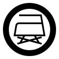 Prohibited Ironing is not allowed with steam Clothes care symbols Washing concept Laundry sign icon in circle round black color