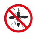 Prohibited No to Mosquitoes sign for use in web design Royalty Free Stock Photo