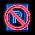 Prohibited Parking neon glow icon illustration