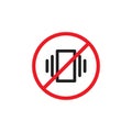 Prohibited phone sign icon. Cell ban, silence concept simbol in vector flat Royalty Free Stock Photo