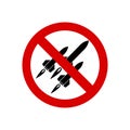 Prohibited rockets and weapons. Vector illustration eps 10