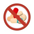 prohibited sign capsules drugs isolated icon