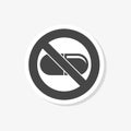 Prohibited sign capsules drugs isolated sticker, No pills, No drug, simple icon