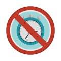 prohibited sign chronometer watch isolated icon