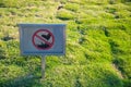 The prohibited sign don`t walk on the grass Royalty Free Stock Photo