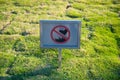 The prohibited sign don`t walk on the grass Royalty Free Stock Photo