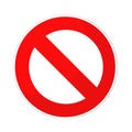 Prohibited sign flat design on white, stock vector illustration Royalty Free Stock Photo