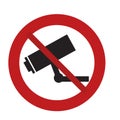 prohibited sign road camera surveillance security Royalty Free Stock Photo