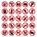 Prohibited Signs Vector.