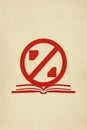 Prohibited symbol over a book, denoting the strict forbiddance of plagiarism in literature and educational materials