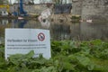 Prohibited to fish due to collapsed fortified wall