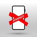 Prohibiting mobile phone banned sign