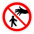 Prohibiting round road sign. Manager. Puppet show. Puppeteer puppet. Royalty Free Stock Photo