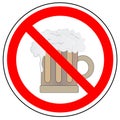 Prohibiting sign of glass of beer, vector.