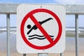Prohibiting sign `No diving` Royalty Free Stock Photo