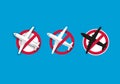 Prohibiting Sign Planes Do Not Fly. Vector Symbol of Flight Cancellation. Illustration of Departure Ban