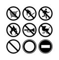 prohibiting signs set illustration Royalty Free Stock Photo