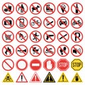 prohibiting signs set illustration