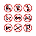 prohibiting signs set illustration Royalty Free Stock Photo