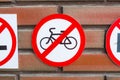 Prohibiting signs for use of public buildings Royalty Free Stock Photo