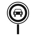 Prohibiting traffic sign icon, simple style