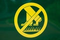 Prohibiting walking on the lawn sign Royalty Free Stock Photo