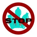 Prohibition or ban sign. Plastic Free concept, stop using plastic vector illustration